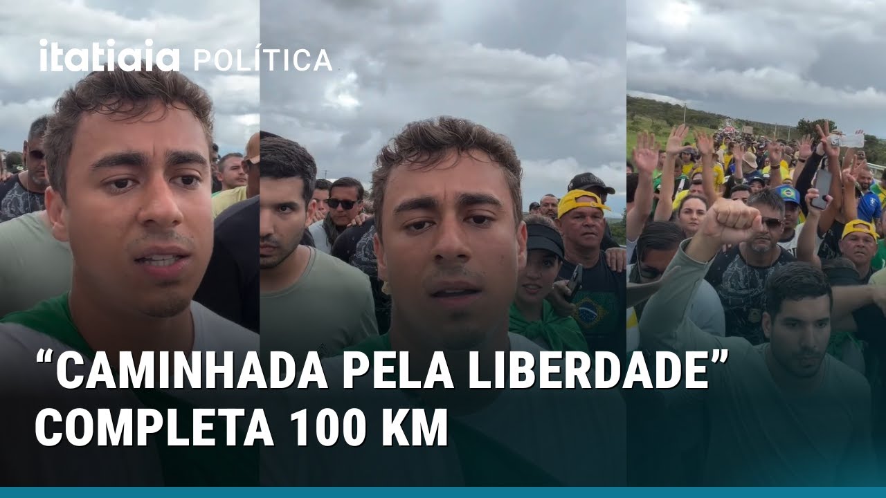 CAMINHADA DE NIKOLAS COMPLETA 100 KM E DEPUTADO CONVOCA APOIADORES PARA ATO EM BRAS&Iacute;LIA