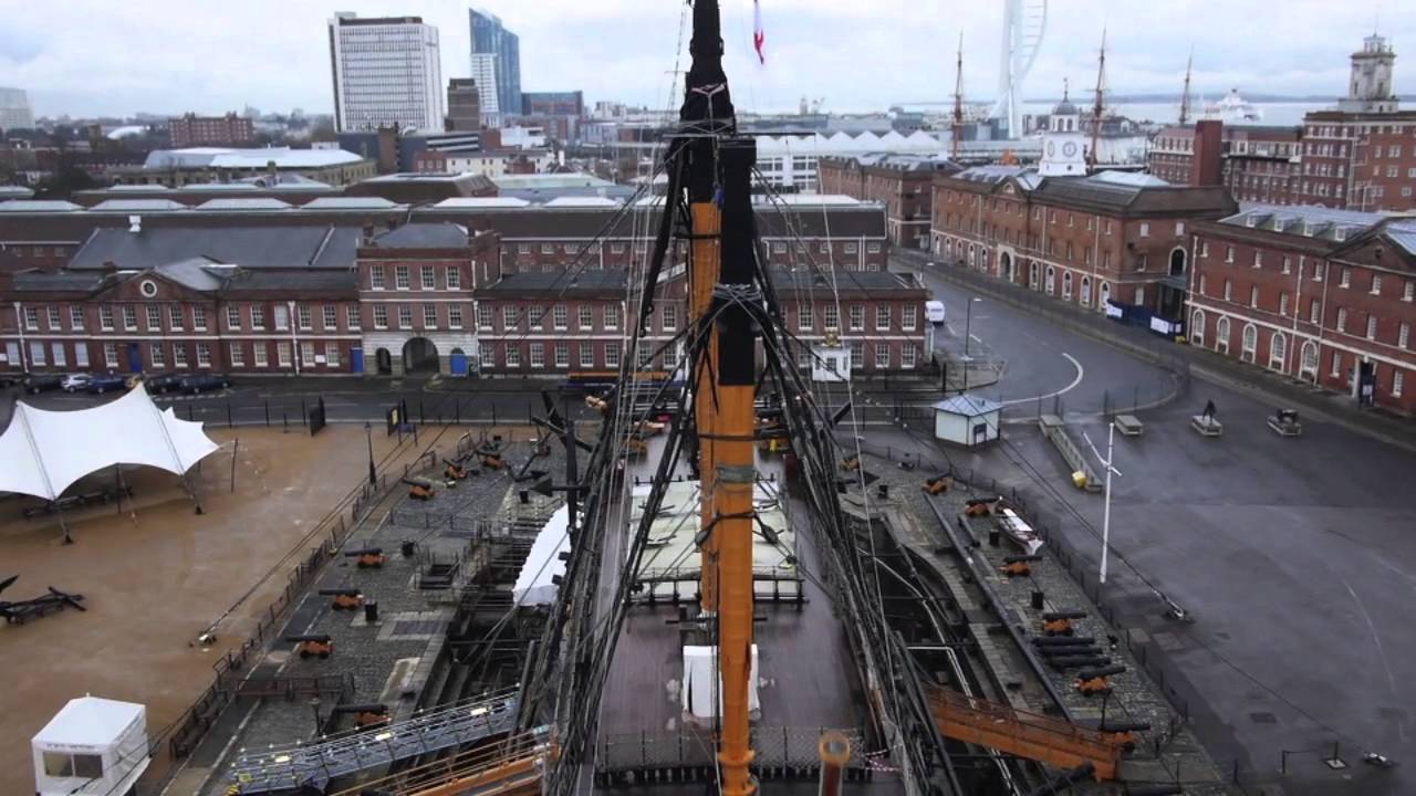 Aerial filming of Portsmouth Historic Dockyard