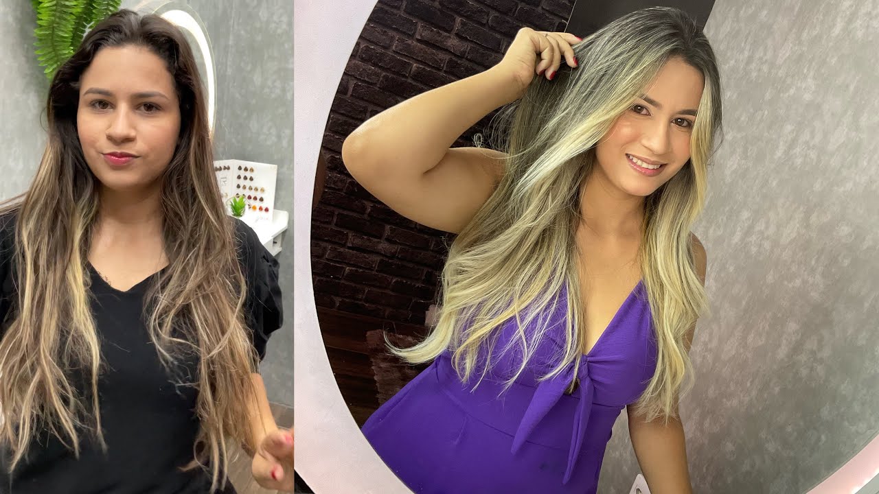 Mechas Luz e Sombra Blond passo a passo