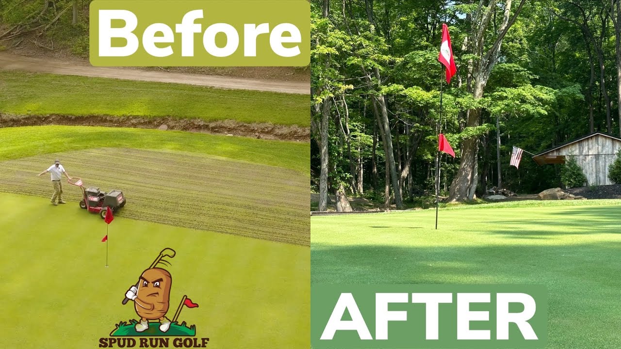 Backyard GOLF HOLE aeration, even the owner hates it!