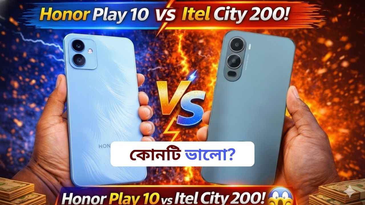 Honor Play 10 vs itel City 200 🔥 120Hz + 50MP! আসল Value King কে? 😱