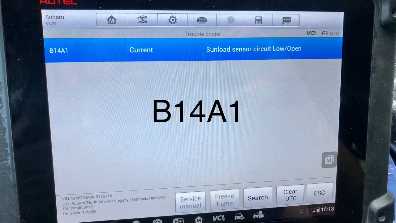 Sunload Sensor Circuit Low/Open | How To Clear B14A1 Code