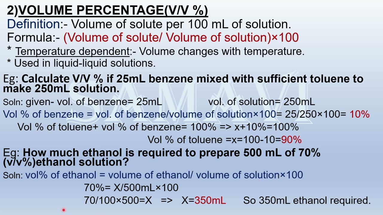 👉 2nd PUC Chemistry - Solutions Chapter Part 2 | Concentration of Solution | Kannada+English | 2k26