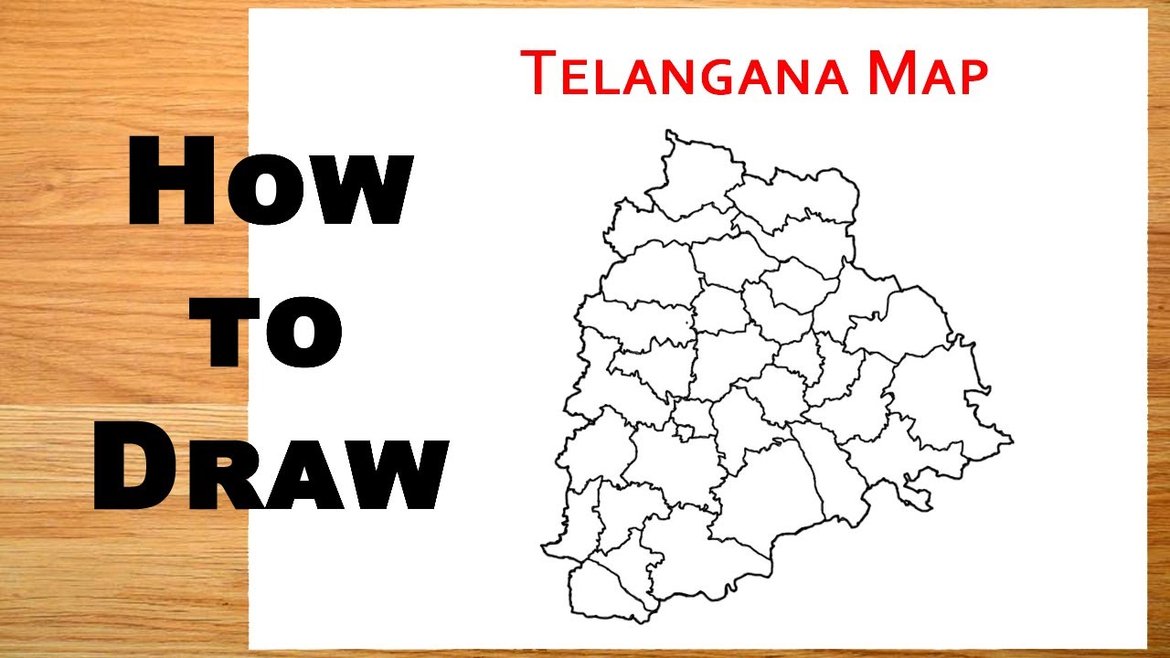 Telangana: How to draw Telangana map with district || Telangana map drawing