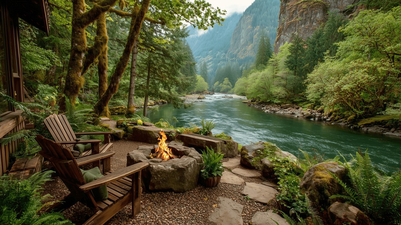 You’ll Feel Calm Within Seconds Watching This Spring River Campfire & Nature Sounds
