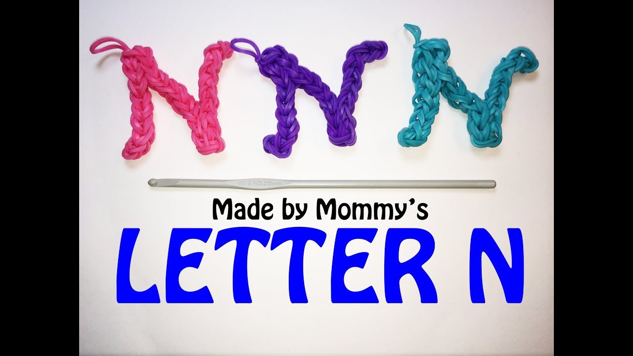 Rainbow Loom Letter N Charm Using Just the Hook