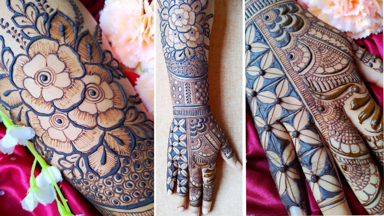 New Bridal Mehndi Design for Back Hands with Floral Bunch | Dulhan Mehndi Design | Henna by Tabassum