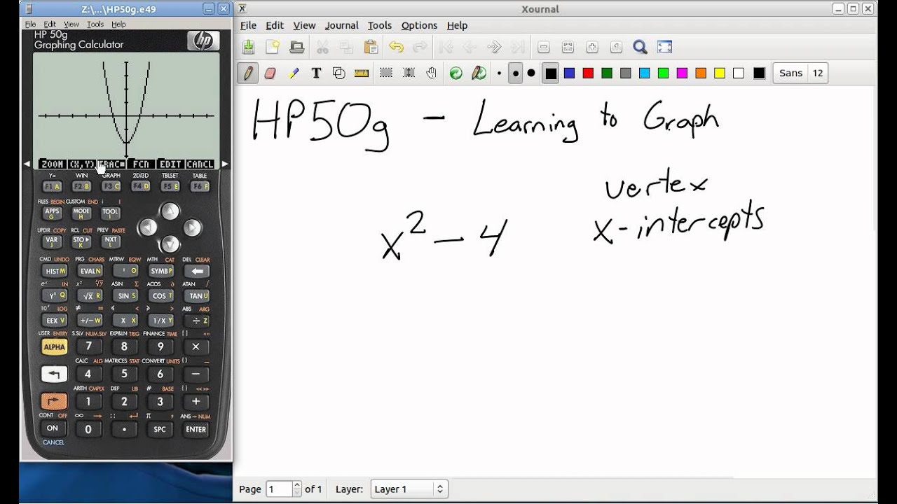 HP50g - Graphing an Equation