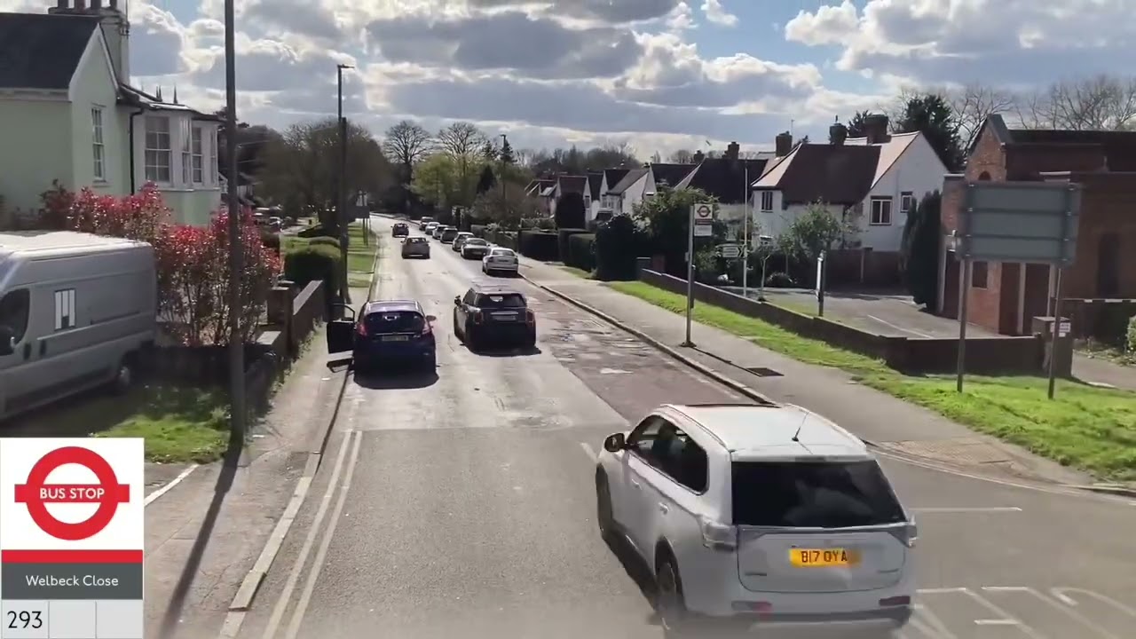 Full Route Visual | London Bus Route 293: Morden to Epsom Hospital | VH45124 (LJ15JYY)