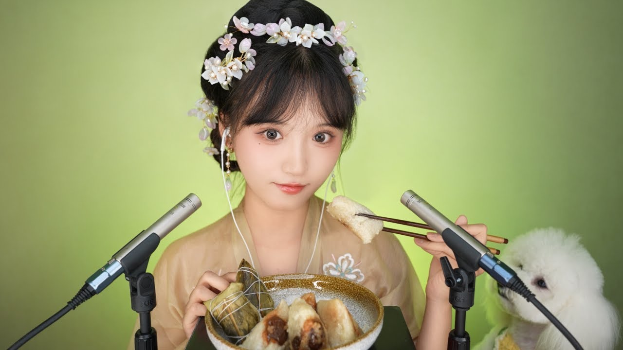 ASMR: Eating Zongzi with My Puppy 🐾| Traditional Chinese Festival Food🥢🐲