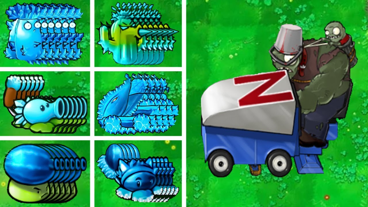 PVZ 1 Hybrid Challenge - 5 Of All Snow Hybrid Plants Vs Zomboni Gargantuar - Who Will Win?
