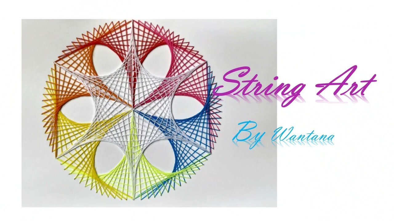 DIY String art 7 | ศิลปจากเส้นด้าย | รูปทรงพื้นฐาน | วงกลม #stringart  #diy
