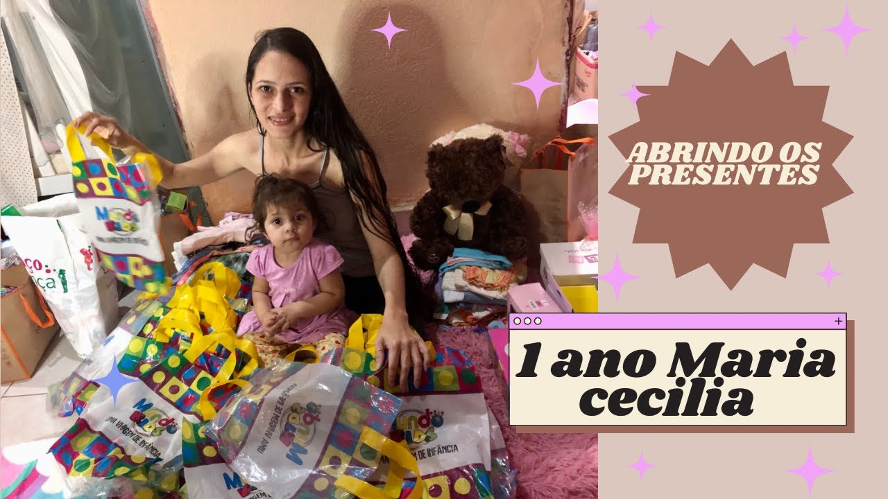 Abrindo os presentes: ANIVERSÁRIO 1 ANO MARIA CECÍLIA Tema: ARCO-ÍRIS BOHO