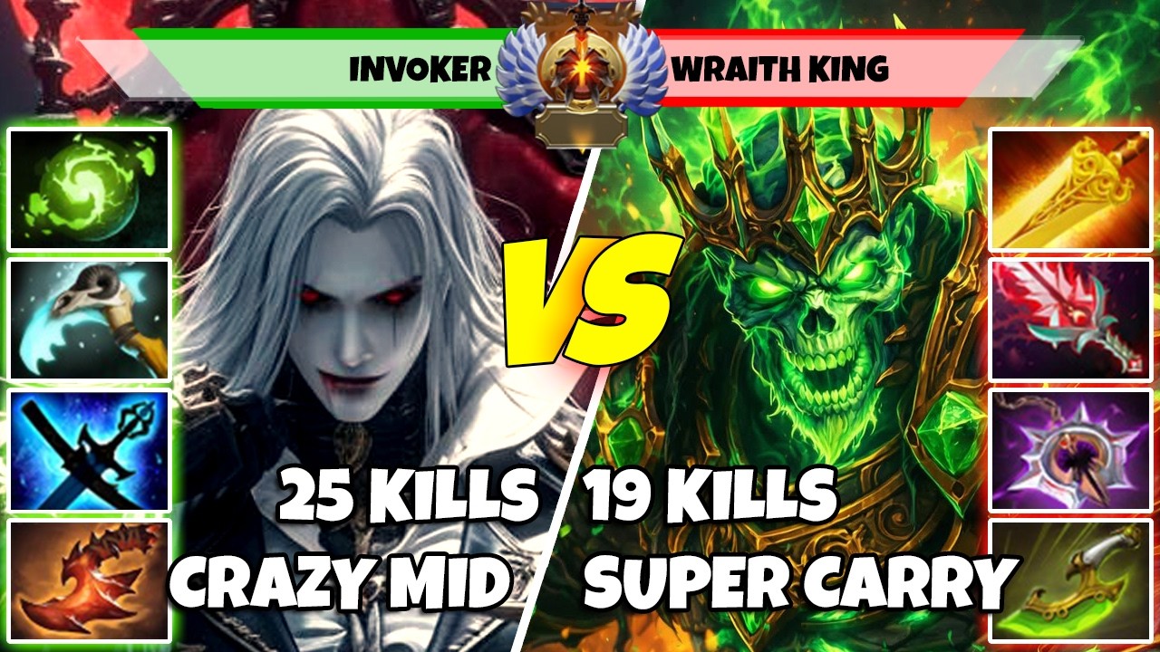 INVOKER (Mid) vs WRAITH KING (Carry) - Epic Battle Of Immortal Rank Dota 2 Players - Z Dota 2