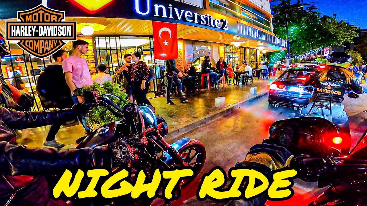 HARLEY DAVIDSON GECE SÜRÜŞÜ | İZMİR KÜÇÜKPARK | SADECE MOTOR SESİ (Yüksek Egzoz Sesi İçerir!)