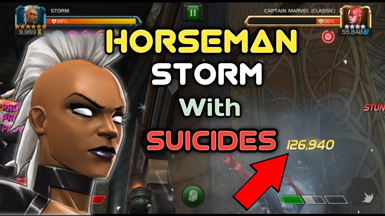 Let's try Storm (Buffed) with Horseman and Full suicide masteries - Marvel Contest of Champions