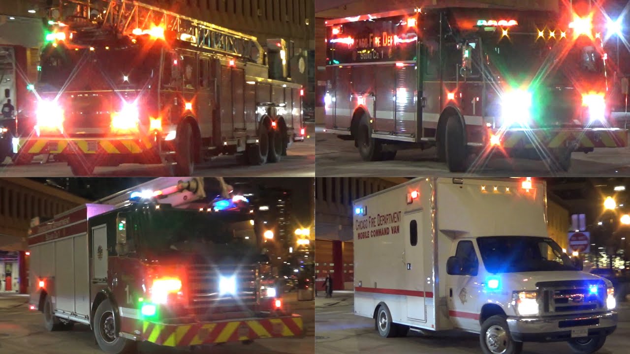 *BRAND NEW* Chicago Fire Dept Squad 1, Engine 42, Truck 3, & Command Van 271 (Spare) Responding