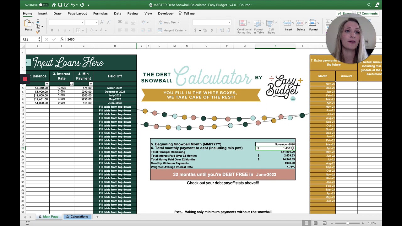 FULL Debt Snowball Calculator Tutorial | How soon can you become debt-free? | Easy Budget