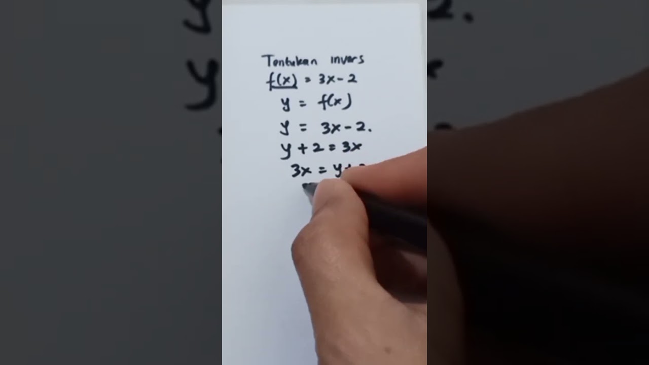 Tentukan invers f(x)= 3x-2 | Kelas 11 #invers#kelas11 #shorts