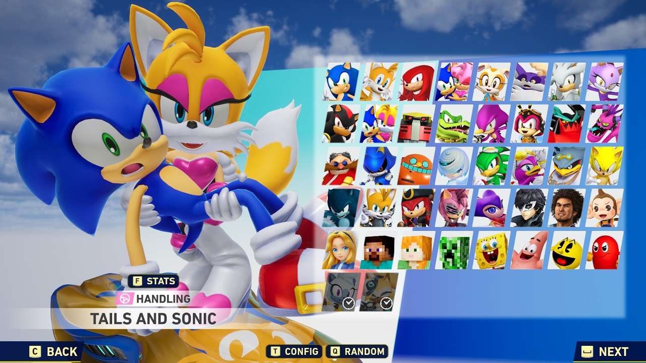 Female Tails is Holding Sonic at His hands in Sonic Racing Crossworlds (Alternative Dimension Tails)