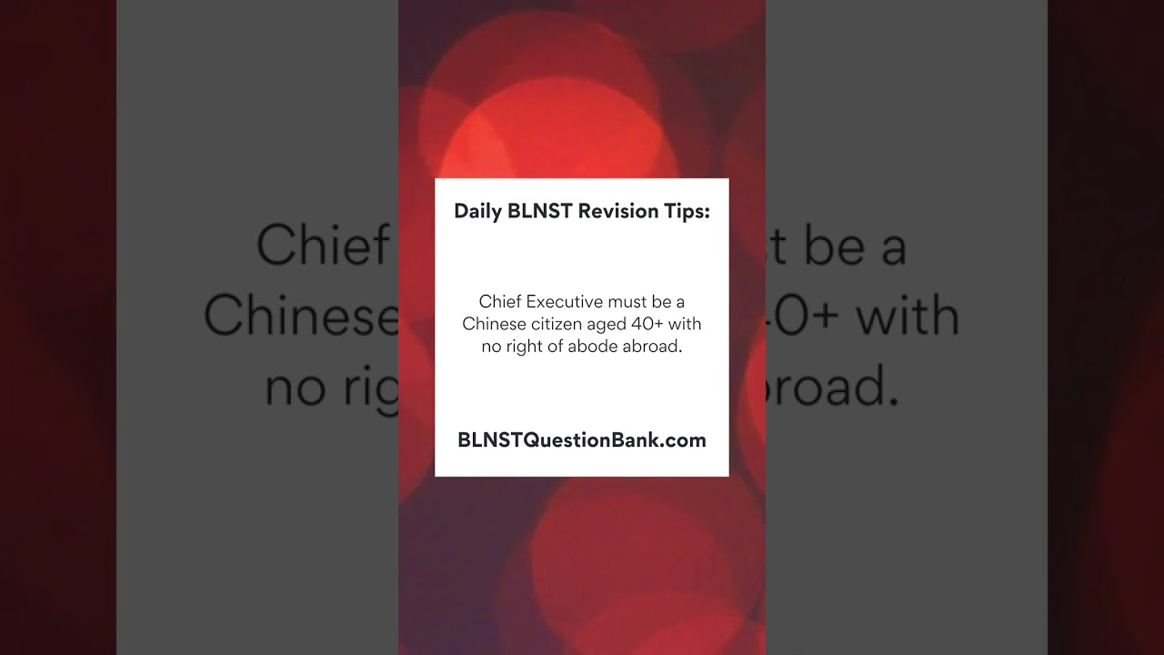 Basic Law and National Security Law Test (BLNST) Exam Revision Bullet