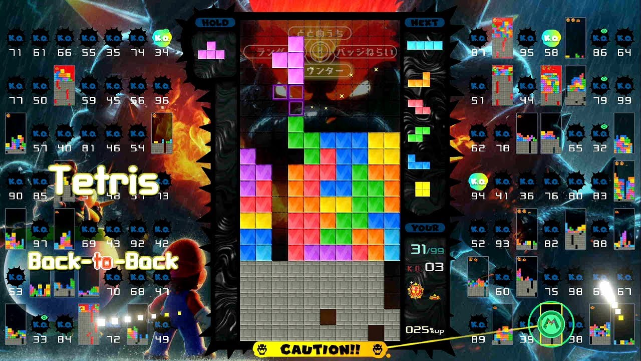 【TETRIS 99】スーパーマリオ 3Dワールド + フューリーワールド【カスタムテーマ制覇する】Super Mario 3D World + Bowser's Fury theme