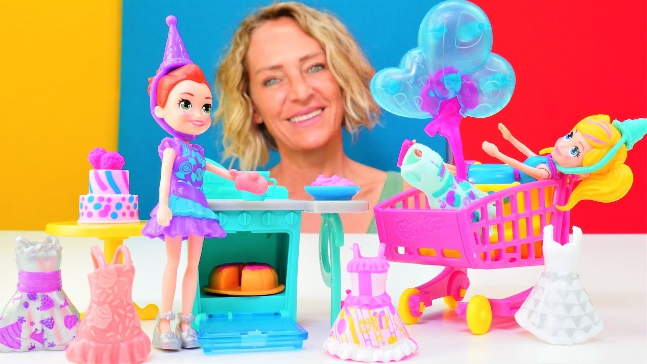 Polly Pocket Spielzeugvideo - Spielspaß mit Puppen - Nicole verkauft Partyzubehör