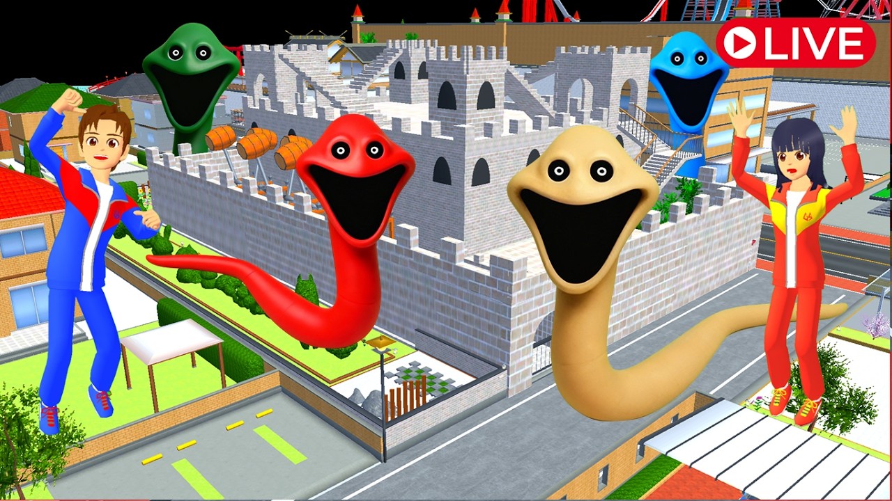 🔴 YUTA MIO LIVE BUAT BENTENG PALING AMAN DARI PASUKAN SCARY WORM RAINBOW 😱SAKURA SCHOOL SIMULATOR