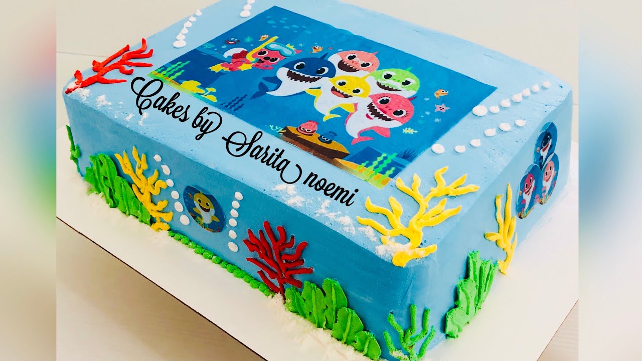 Como decorar un pastel para niño de baby shark | How to decorate a baby shark cake for boy