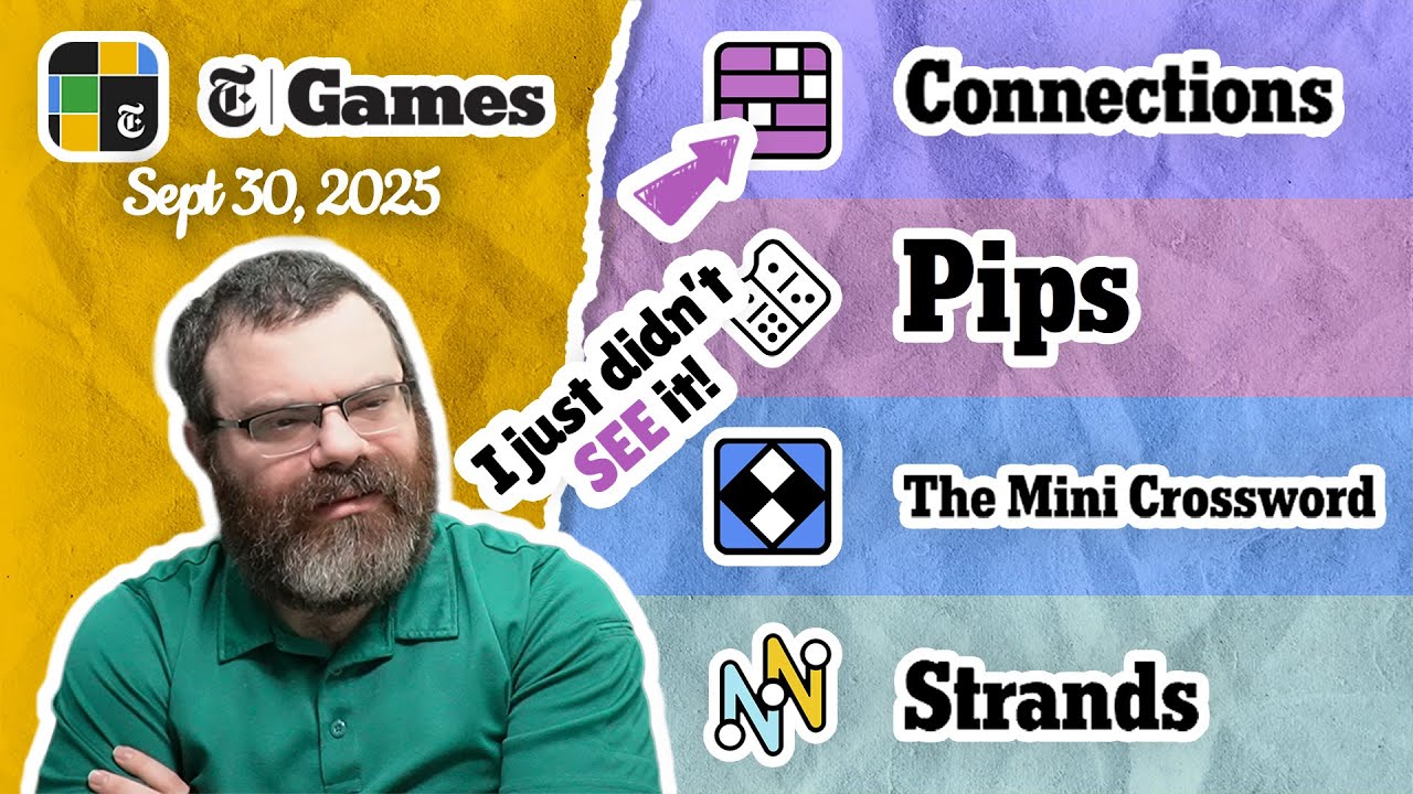 NYT Connections, Pips, Mini Crossword, and Strands | Sept 30, 2025