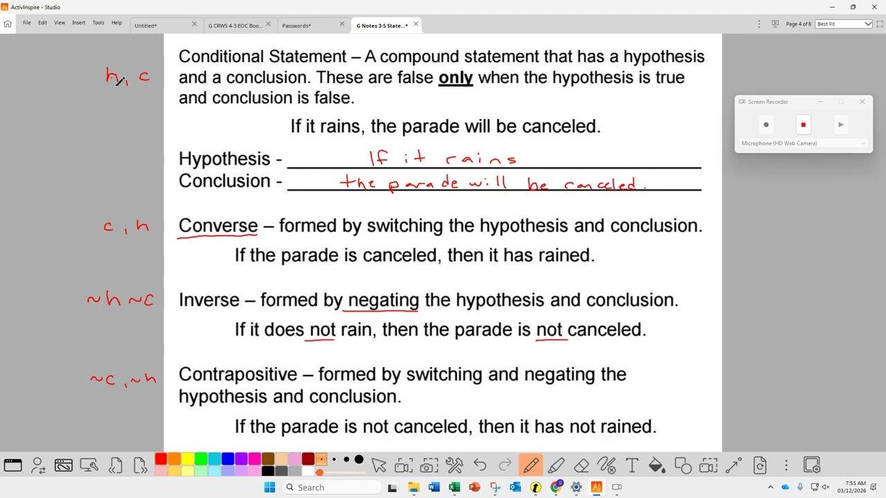 Geometry Notes 3-5
