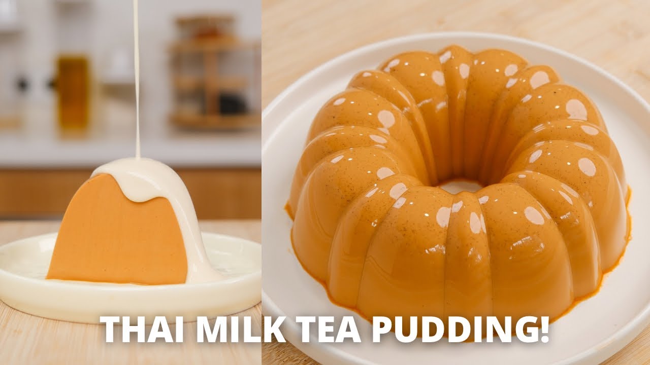 THAI MILK TEA PUDDING! SO GOOD!