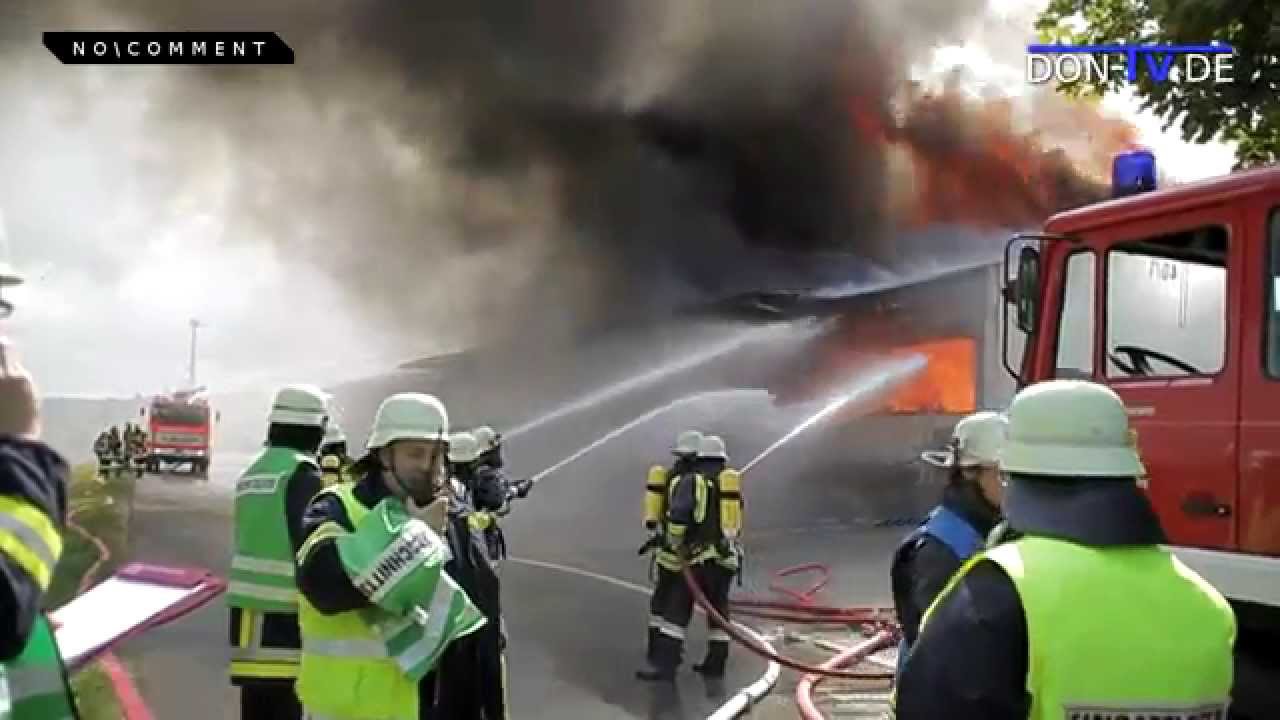 10min NoComment / Explosion und Großbrand in Holzfabrik, Ebermergen (Harburg, Schwaben)
