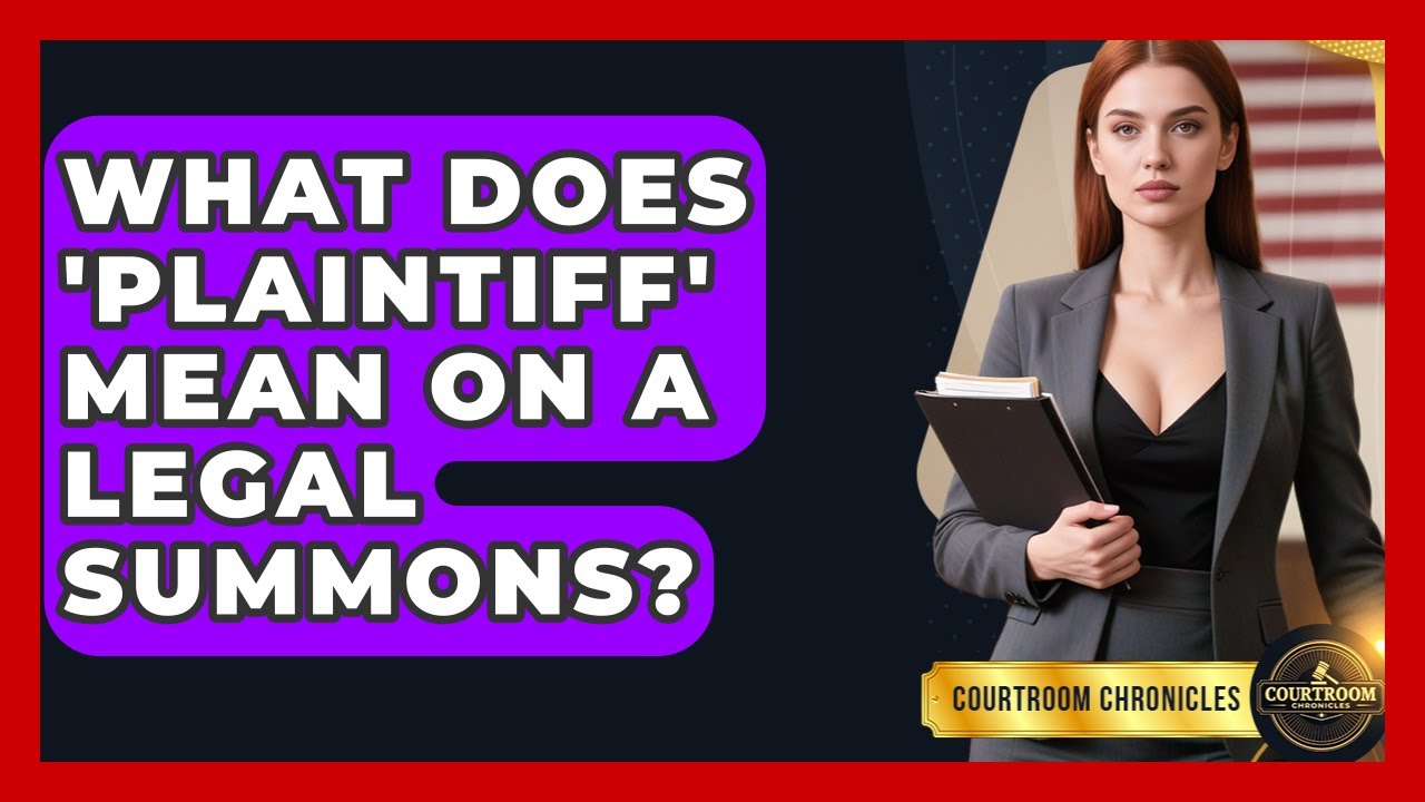 What Does 'plaintiff' Mean On A Legal Summons? - Courtroom Chronicles