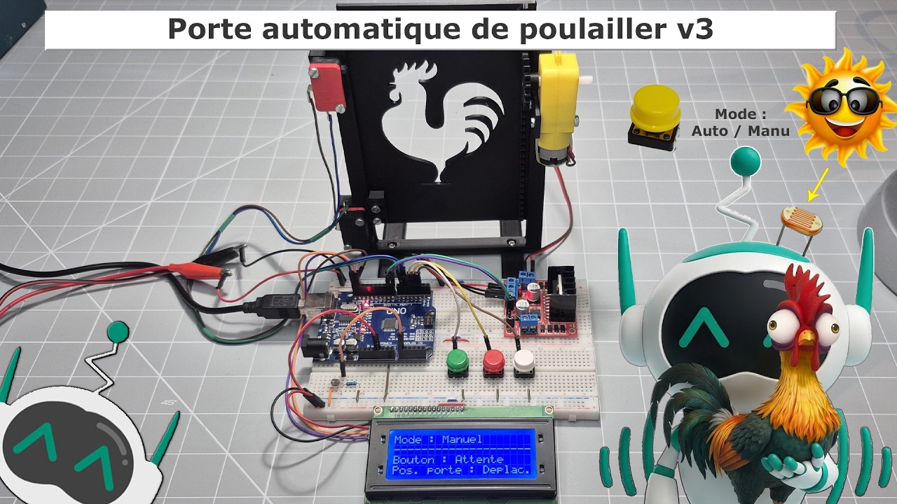 Porte automatique de poulailler v3