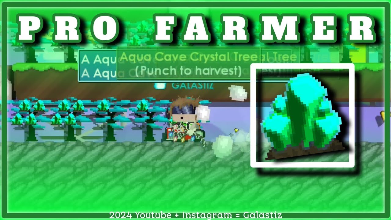 Tanpa Guild Potion Farming Aqua Cave Crystal 🗿 Pro Farmer Growtopia Indonesia