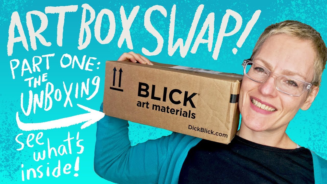 ART SUPPLY BOX SWAP, PART ONE - THE UNBOXING! Kathy Weller Art  #ArtSupplies #Unboxing #ArtUnboxing