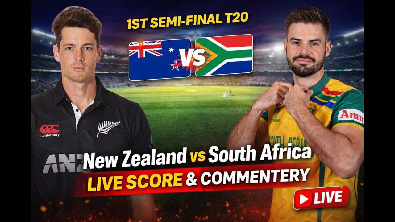 New zealand vs South africa Live | 1st Semi final T20 Match  | SA VS NZ |  Live  Score & commentary