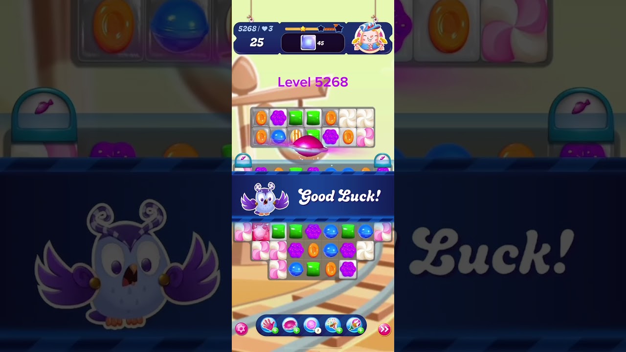 Candy Crush Saga level 5268 - Nightmare Level with 3 FREE Boosters & 10 Gold Bars | High Speed