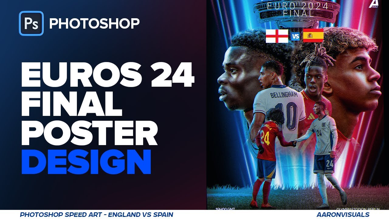 Lets design the Spain vs England - Euro 2024 final Matchday Poster  - Speed Art