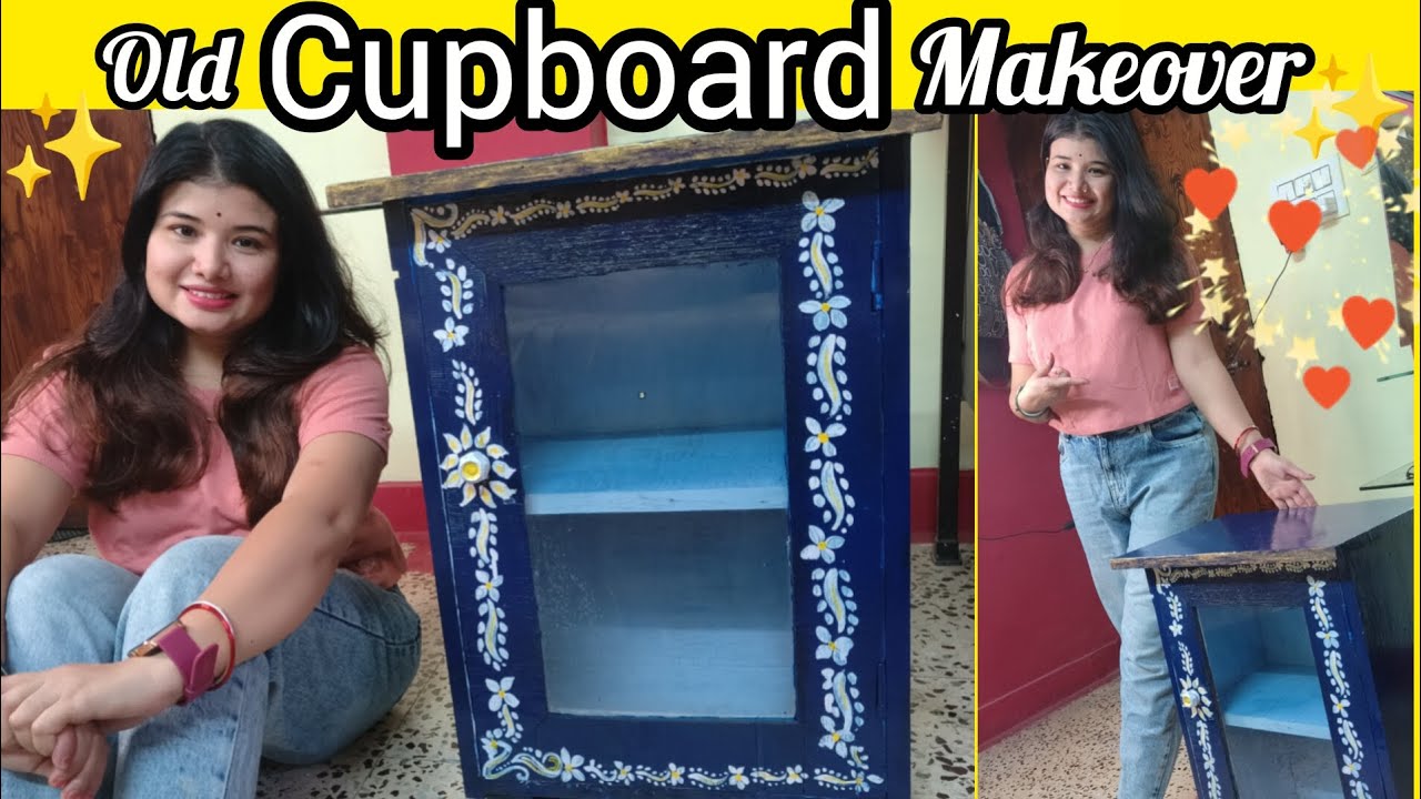 DIY Old Cupboard Makeover |Easy Home Decor #ytshorts #shorts #diy #organization #makeover #trending 