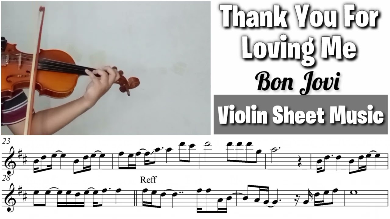 Free Sheet || Thank You For Loving Me - Bon Jovi || Violin Sheet Mussic