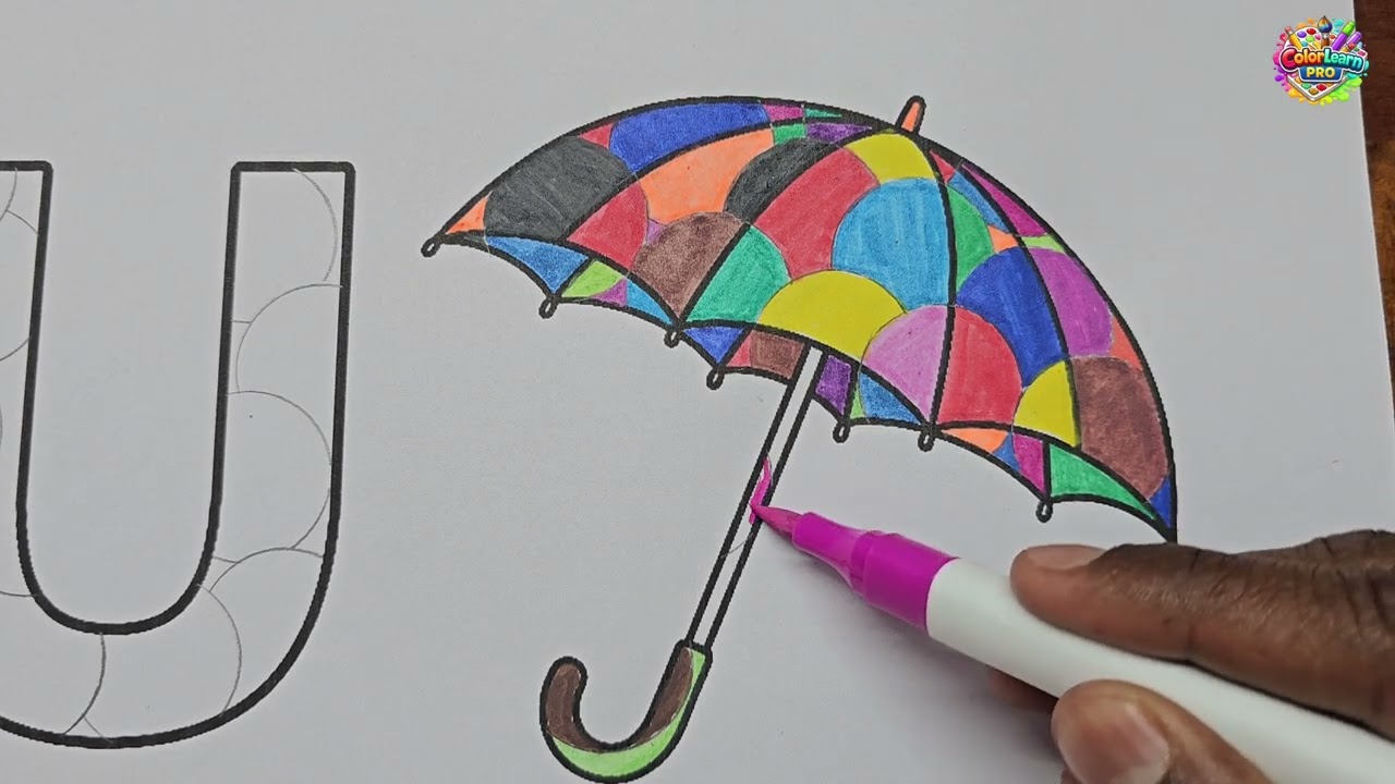 U for Umbrella ☂️ | Coloring and Drawing for Kids