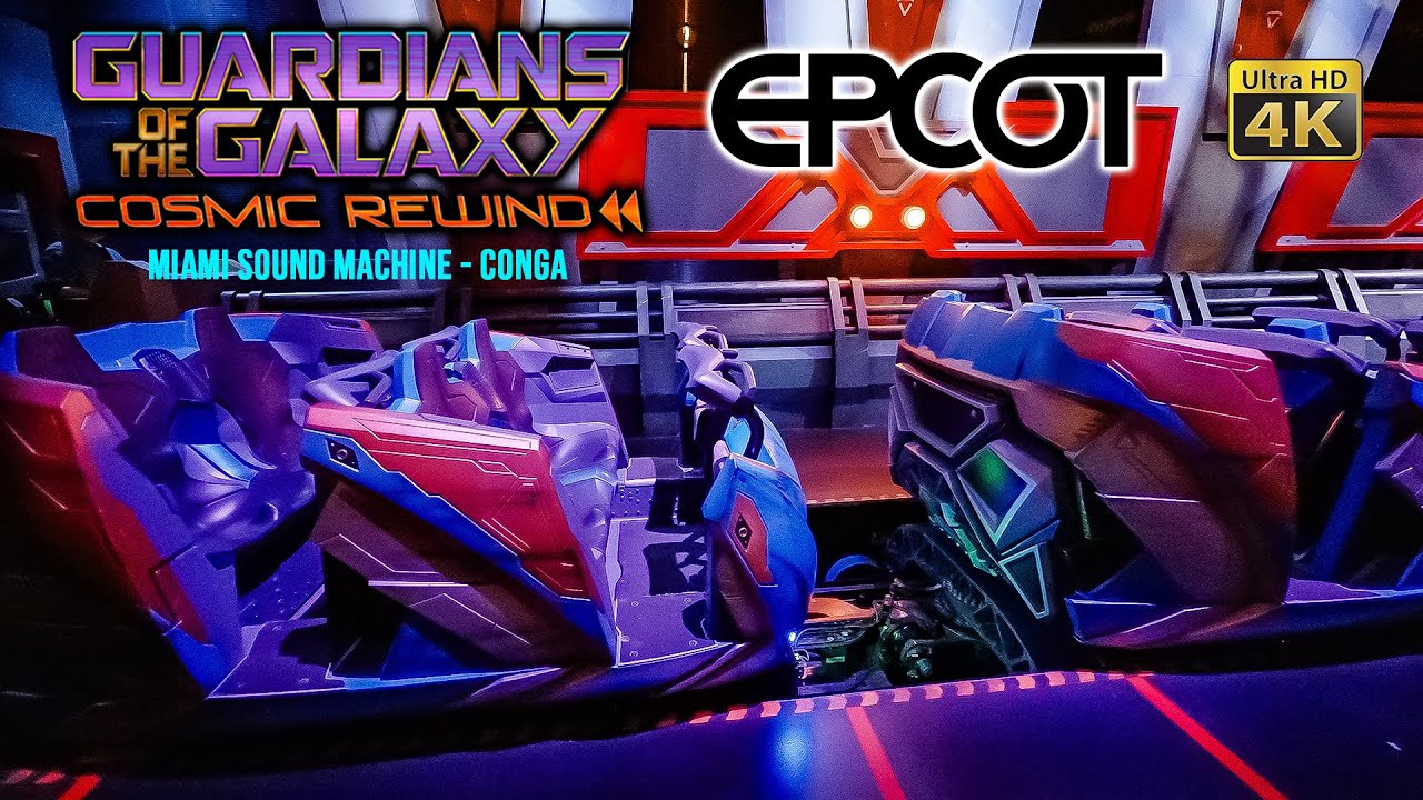 Guardians of the Galaxy Cosmic Rewind  - Miami Sound Machine Conga Low Light 4K POV EPCOT 2024 03 04