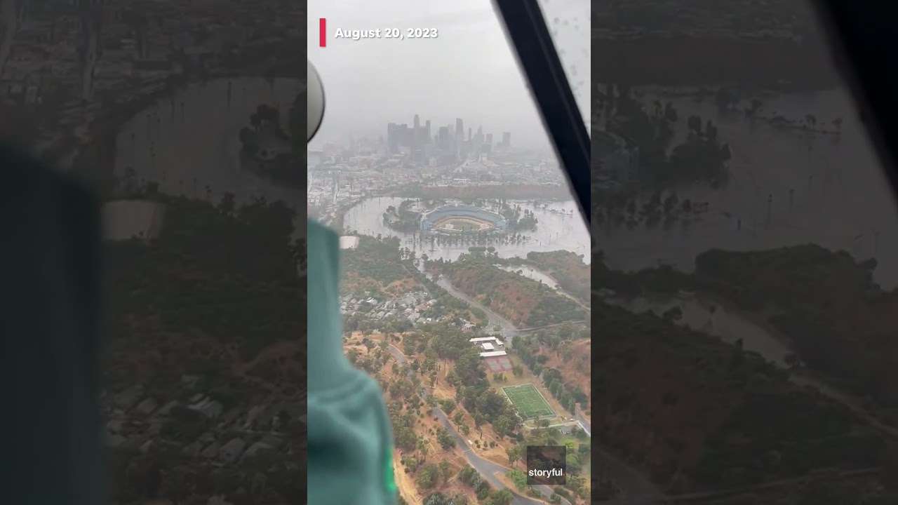 Dodger Stadium goes viral for Hurricane Hilary optical illusion #Shorts
