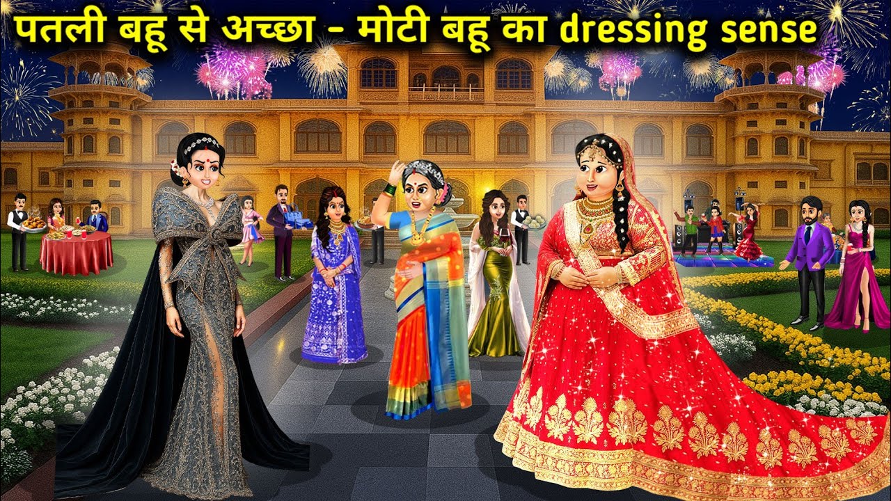 पतली बहू से अच्छा मोटी बहू का ड्रेसिंग सेंस||Hindi cartoon stories||Fat daughter in law vs thin bahu