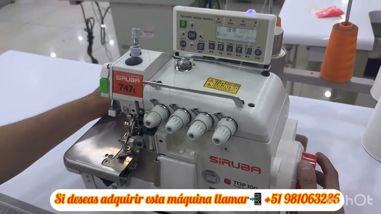 Remalladora Siruba con corte de hilo eléctrico modelo 747L