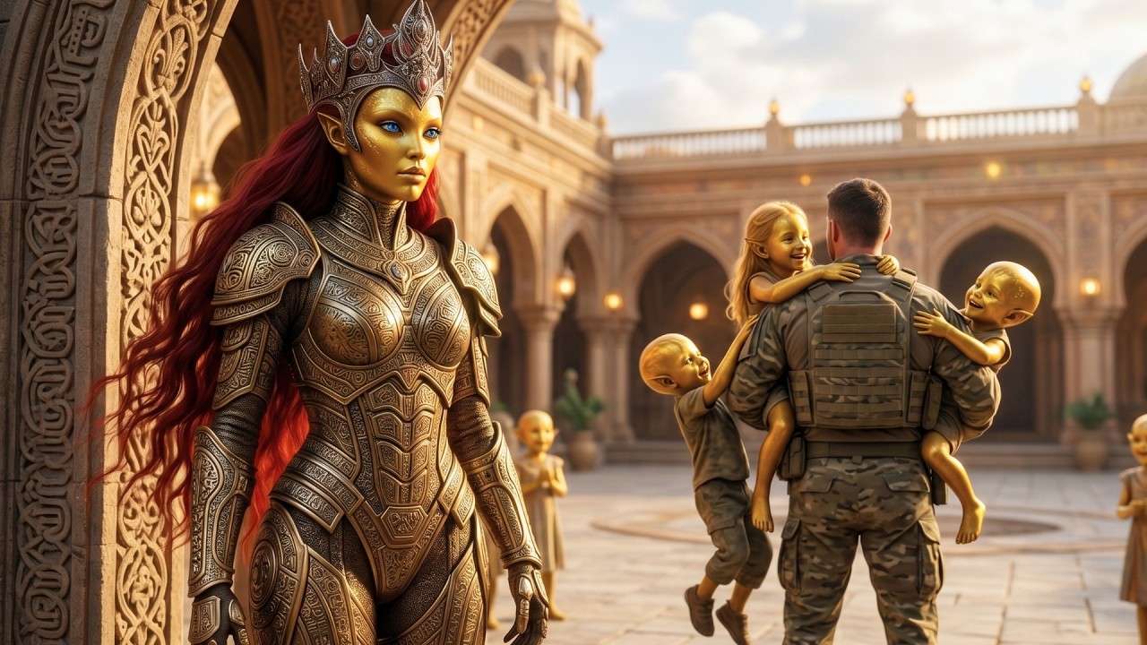 Alien Children Were Playing, When They Saw a Human Soldier They Hugged Him  the Queen Is Astonished