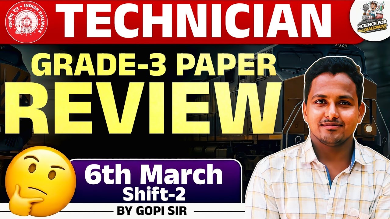 RRB Technician Grade 3 Paper Review 2026 | 6th March Exam Analysis | Easy or Tough? Questions 