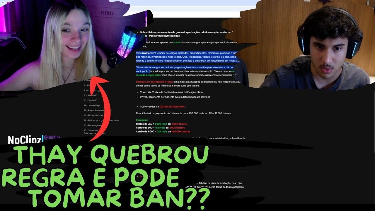 RENATINHO FALOU SOBRE A THAY TER EXPLANADO A LA7 E QUEBRANDO REGRA